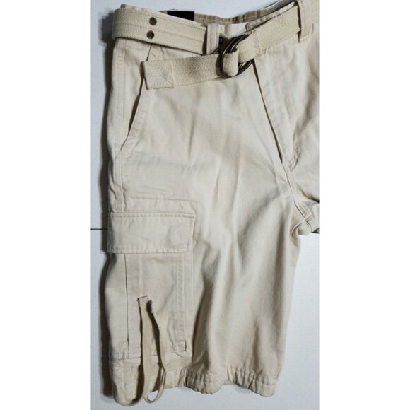 Cargo Shorts Emergency Exit Cotton Stone Color Flat Front Pockets Men's 34 NWT - Picture 10 of 13